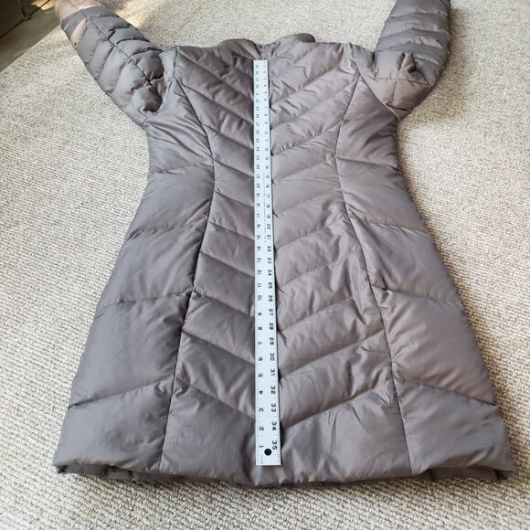 Eddie Bauer EB550  Women's Tall Medium Goose Down Puffer Jacket TAUPE - Picture 14 of 14